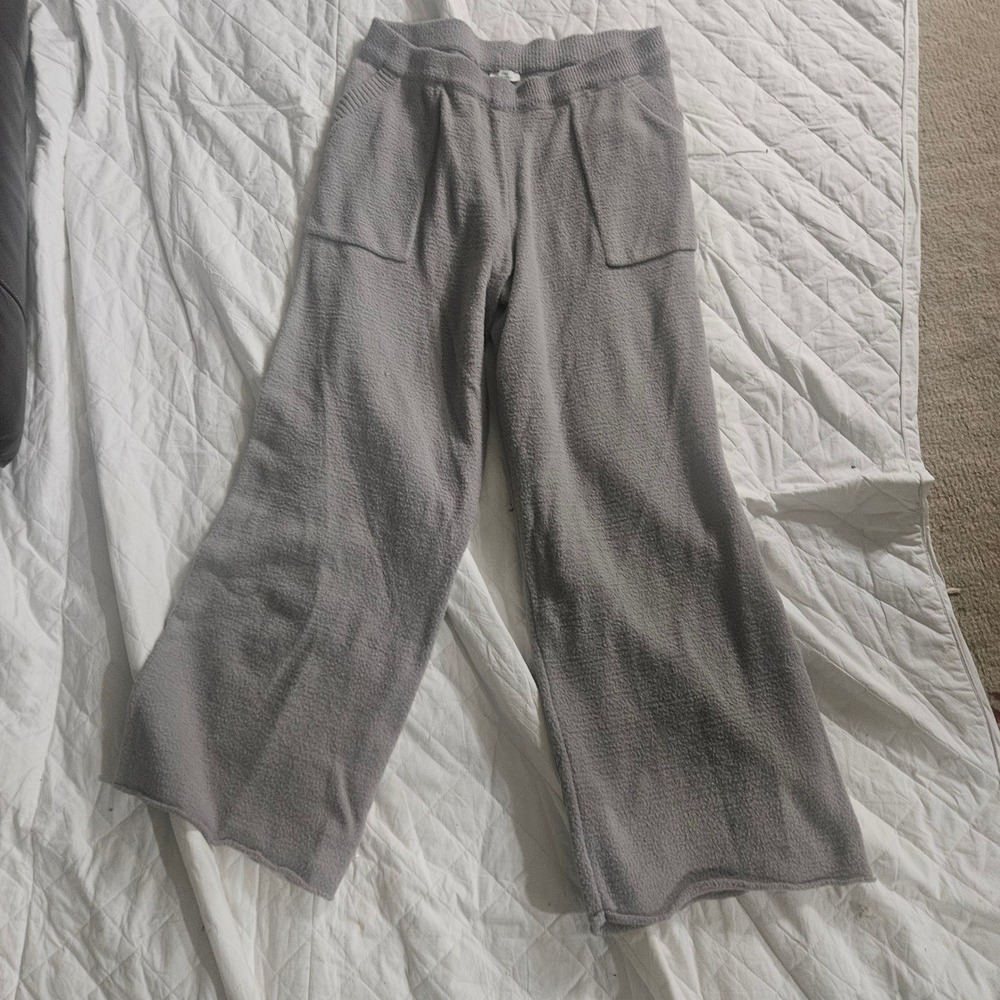 Dip Sleepwear Mens Gray Knit Lounge Pants Wide Leg Fleece Sleep Bottoms Large